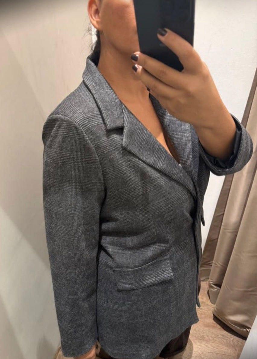Blazer principe di Galles con frange art.STS7454