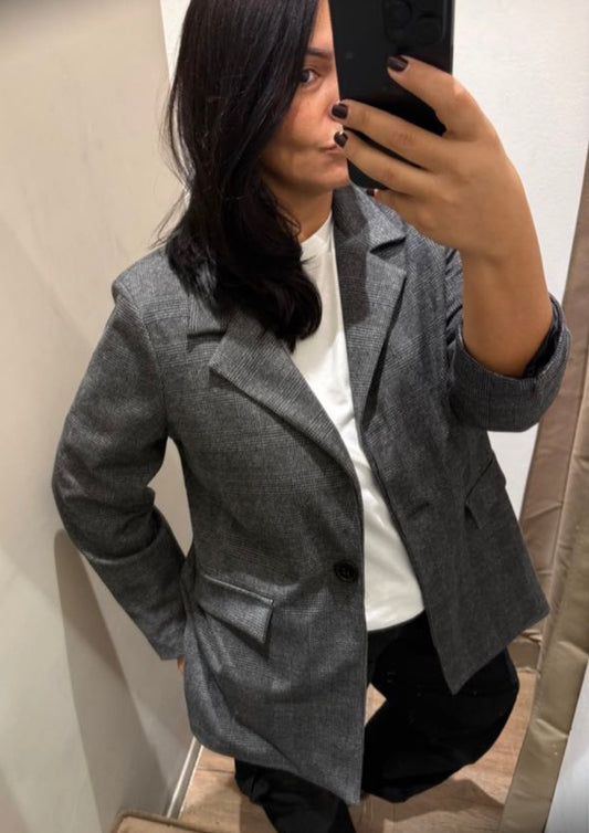 Blazer principe di Galles con frange art.STS7454