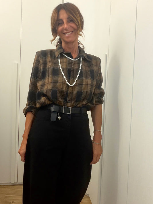 Camicia Check con Spallina e Collana