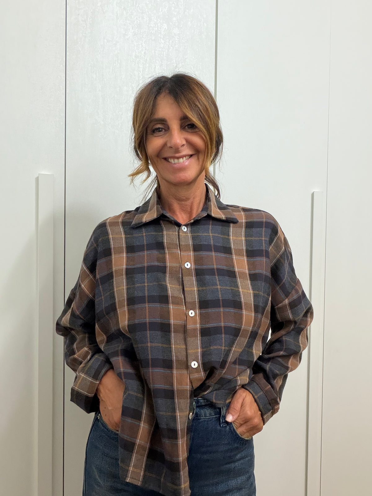 Camicia lunga a quadri