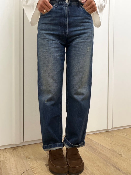 Jeans Kate Mom Fit Lavaggio con Dettagli Usurati
