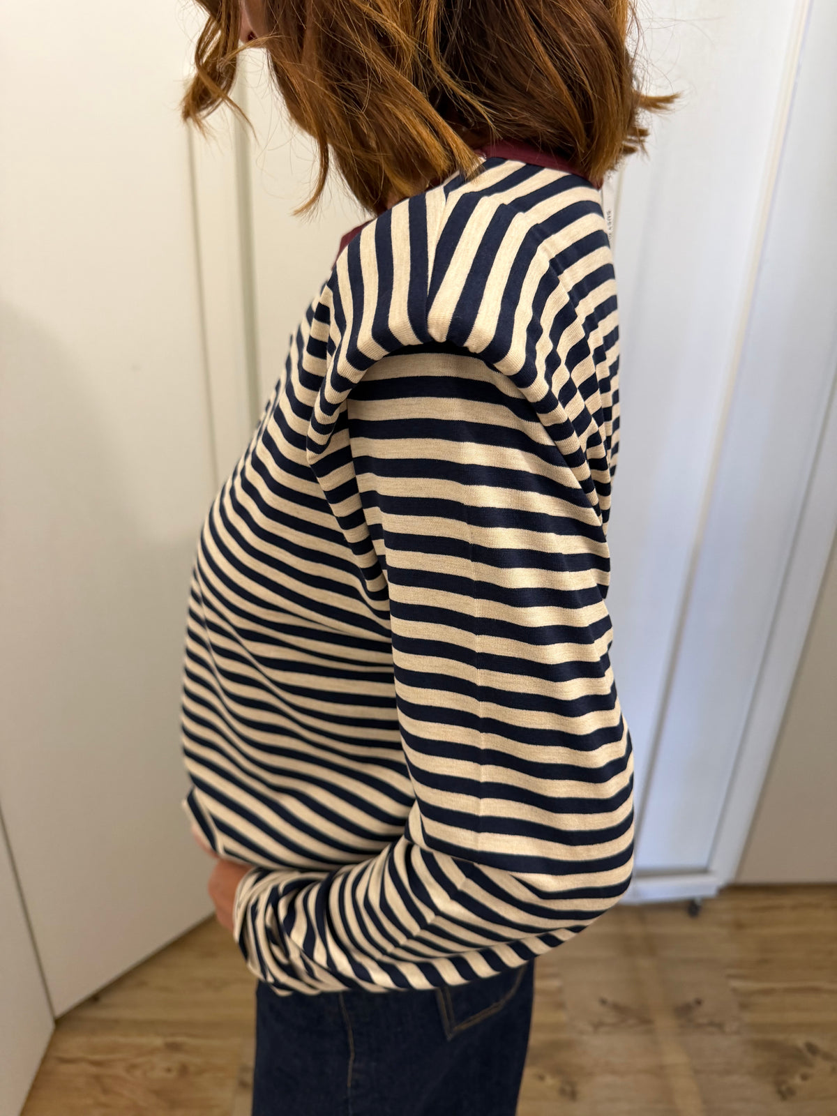 T-shirt a righe manica lunga con spalline SUSYMIX