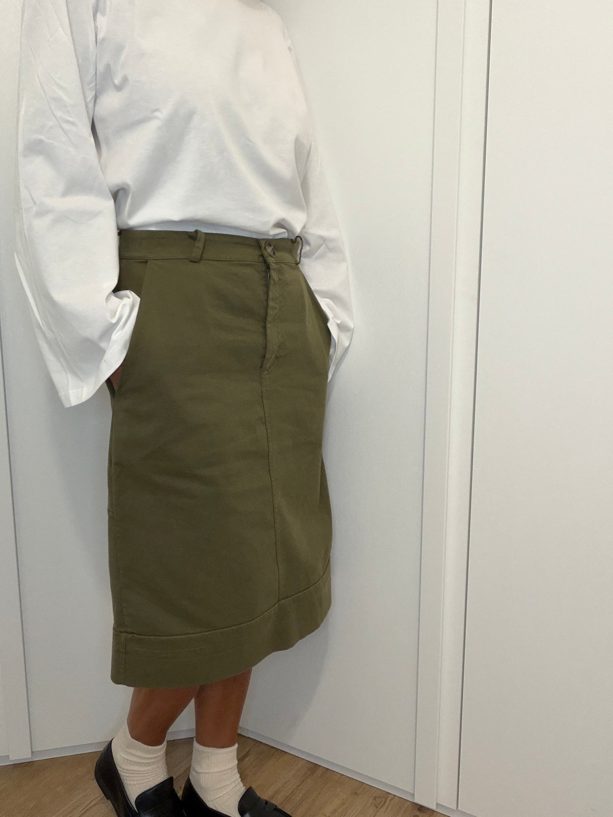 Gonna militare con tasche