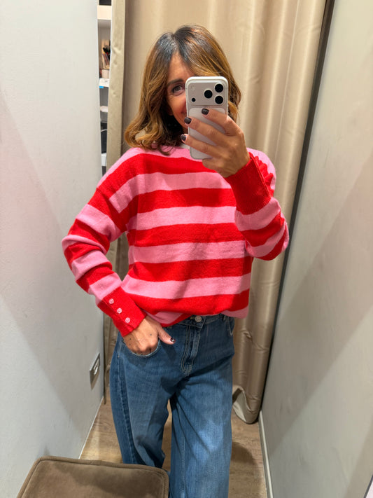 Pull Righe Bottoncini Polso