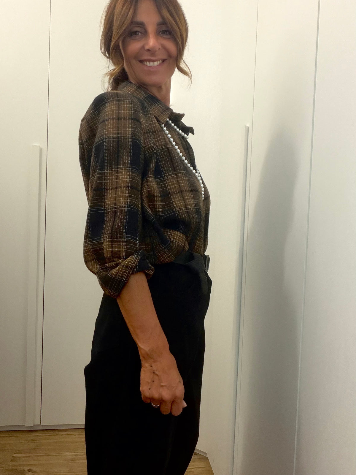 Camicia Check con Spallina e Collana