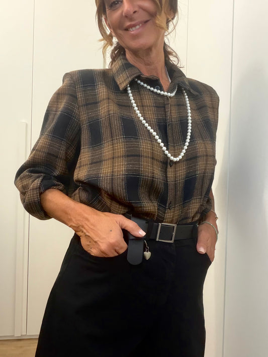 Camicia Check con Spallina e Collana