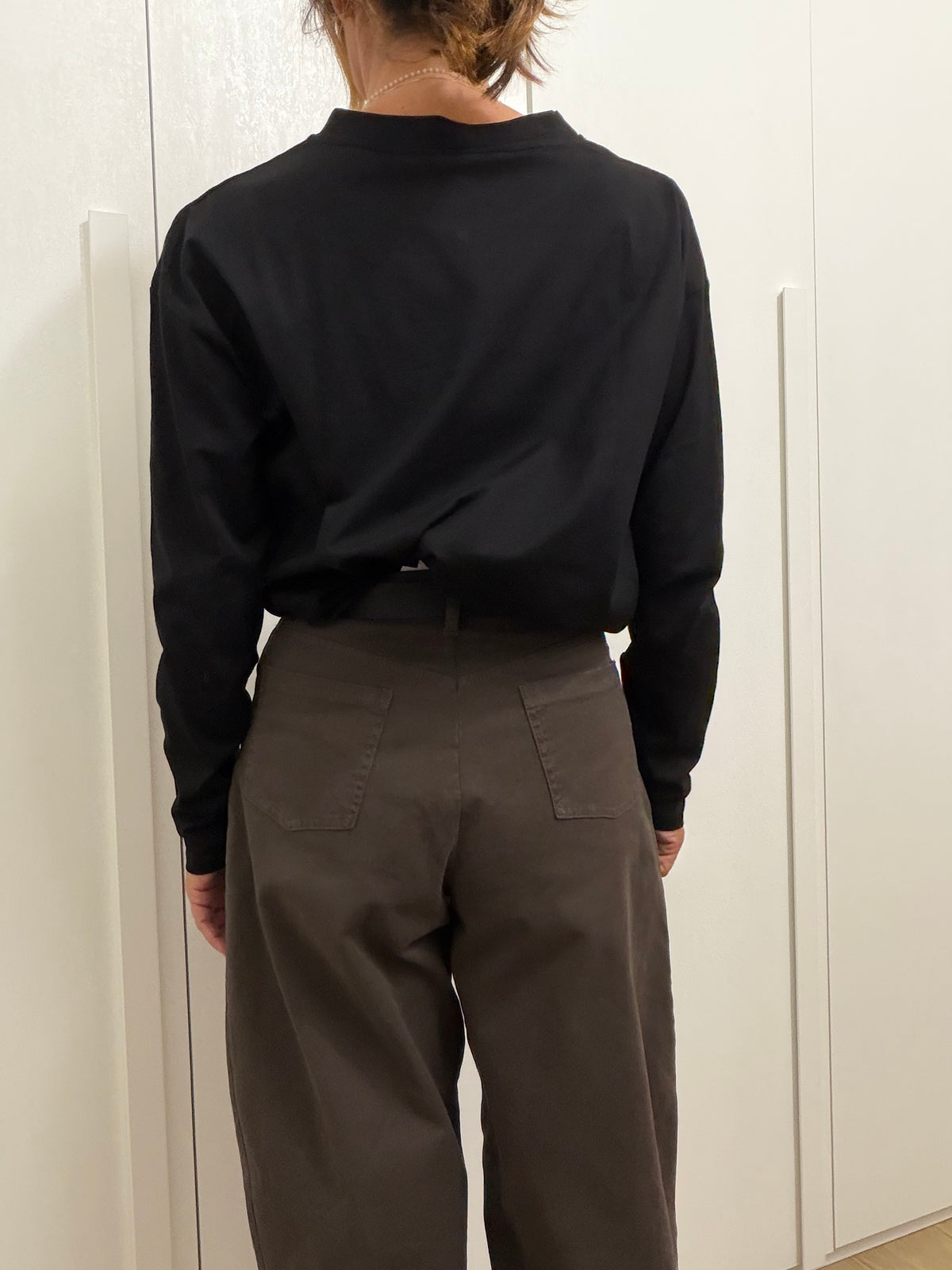 Pantaloni Barrel con Cintura Abbinata