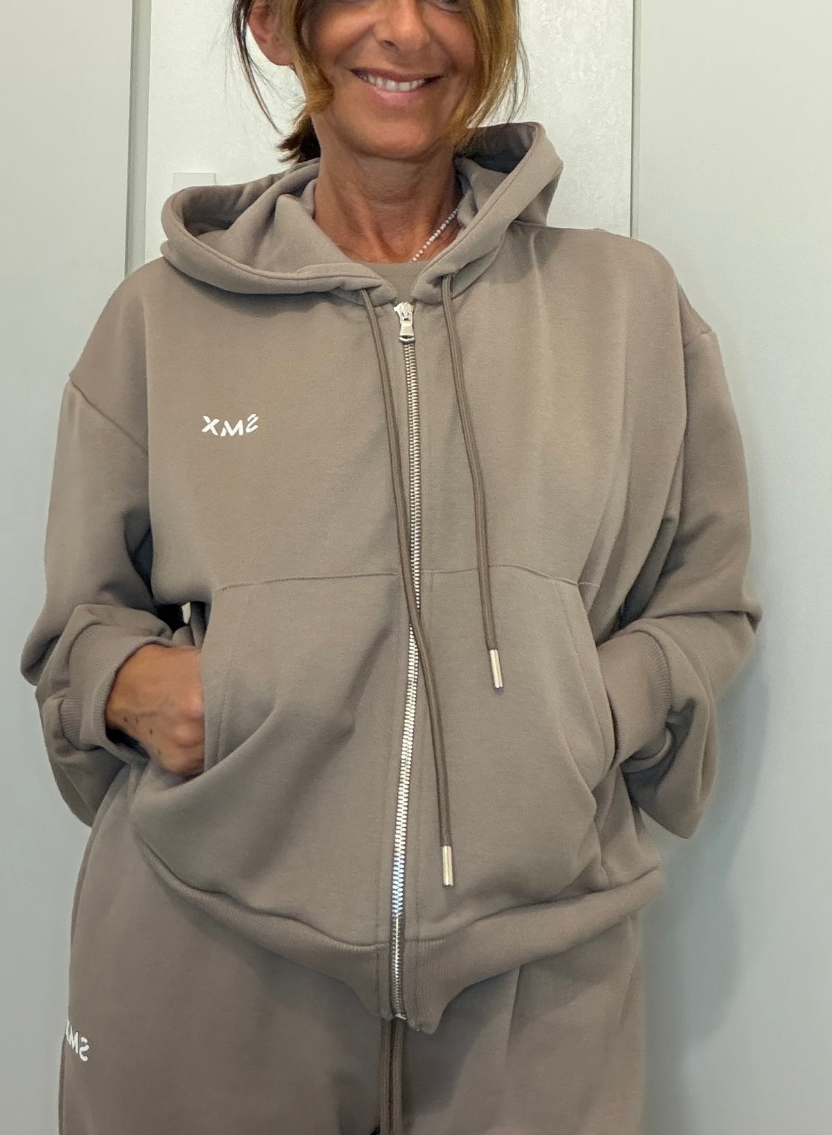 Felpa con Zip e con Cappuccio Linea Day Thru