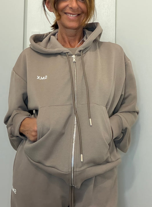 Felpa con Zip e con Cappuccio Linea Day Thru