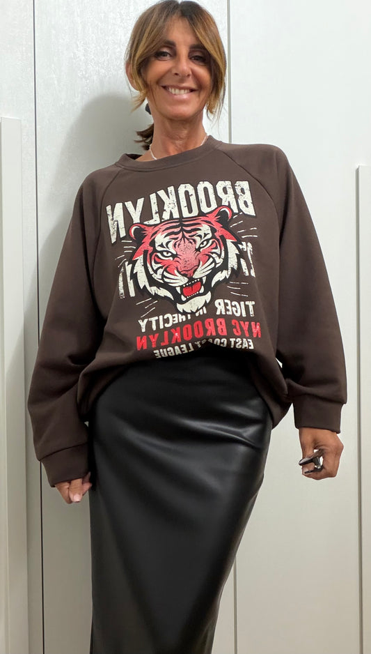 Felpa stampa tigre SUSYMIX